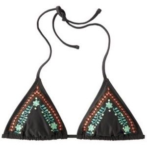 Xhilaration® Juniors Embroidered Triangle Swim Top